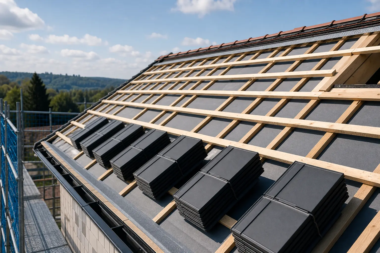 Dachdecken Detailarbeit