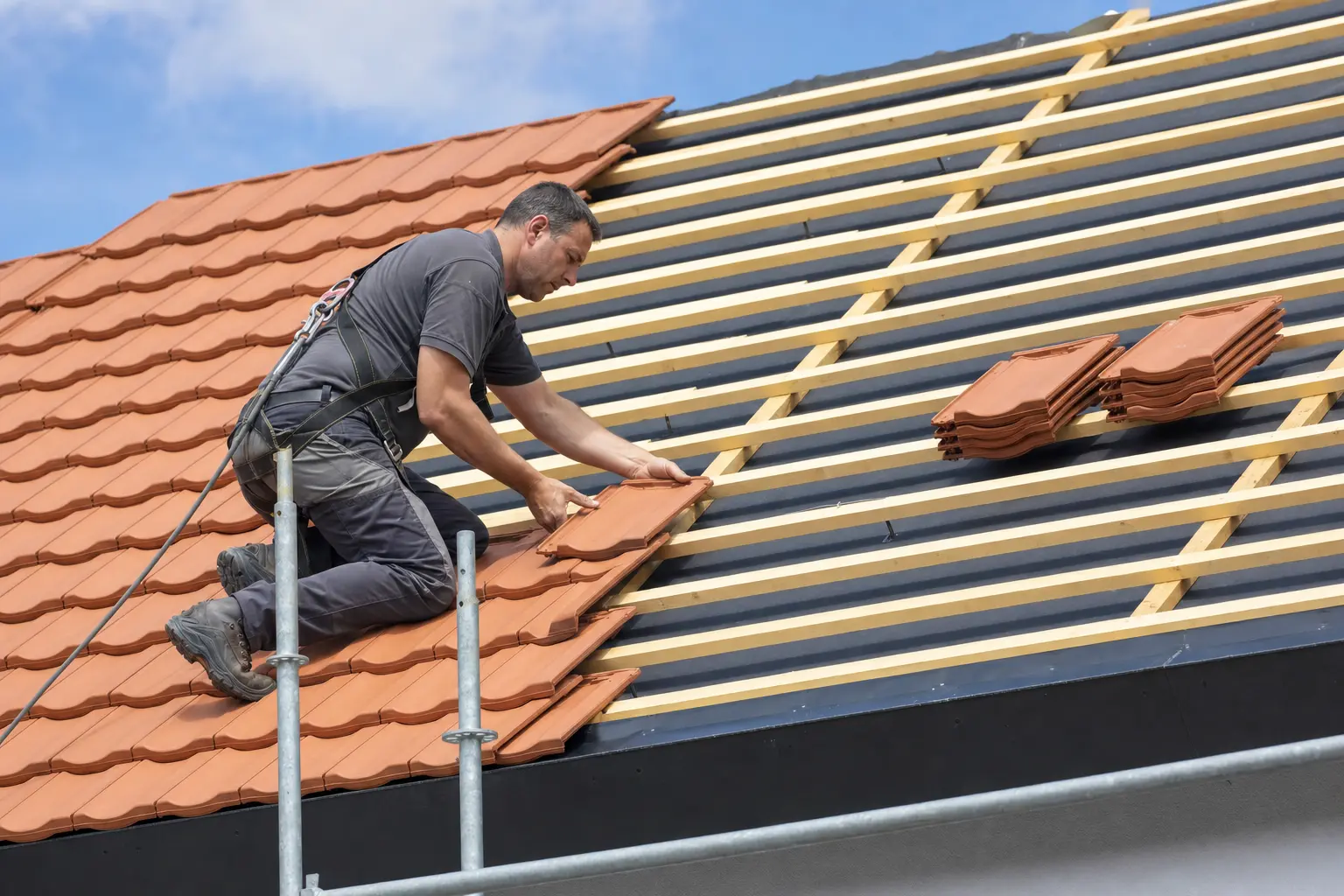 Arbeiten an der Dachdeckung