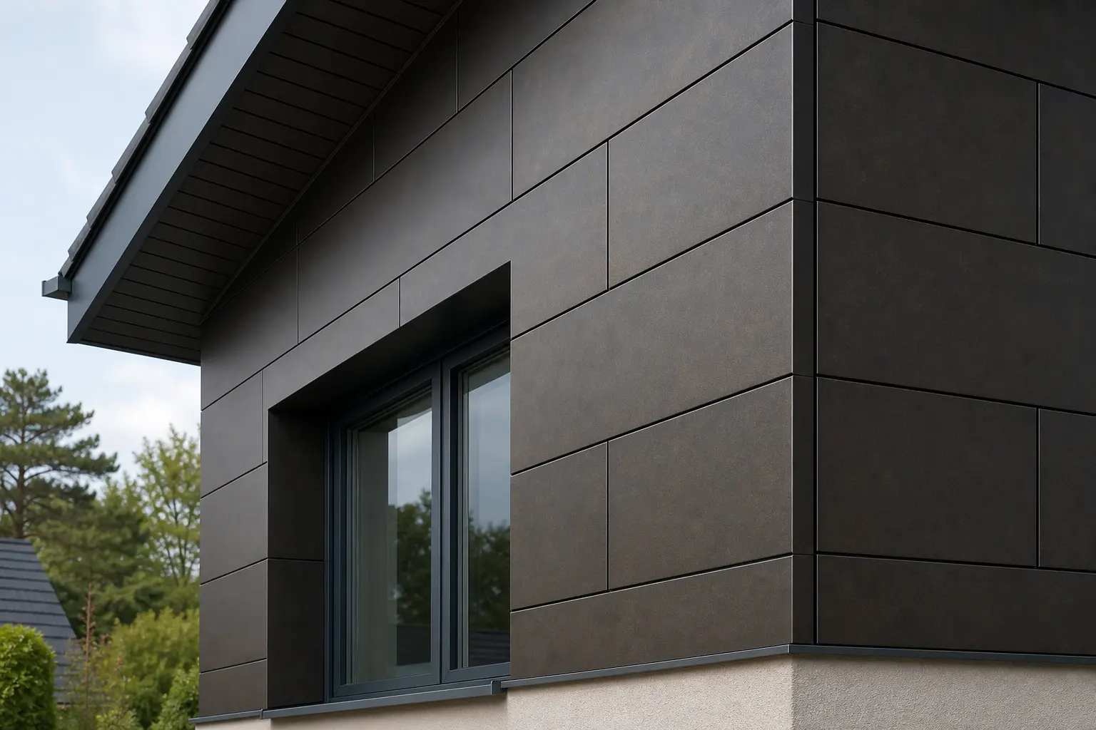 Aluminiumfassade mit sauberem Paneel- und Kantendetail