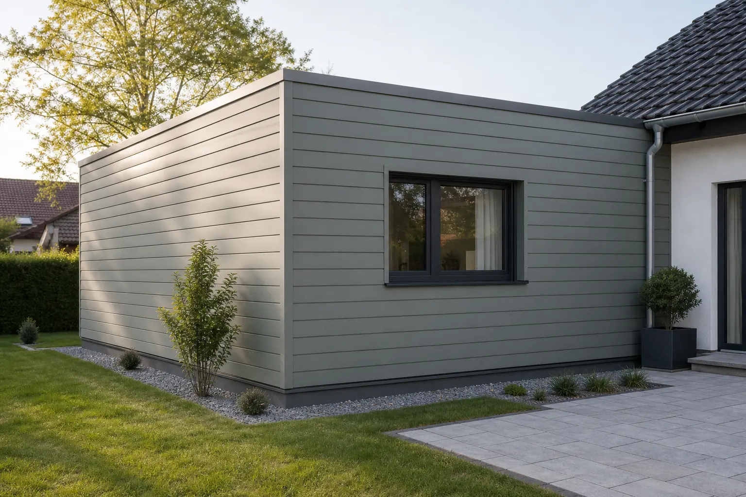 Fertiger Hausanbau mit Aluminium-Sidings