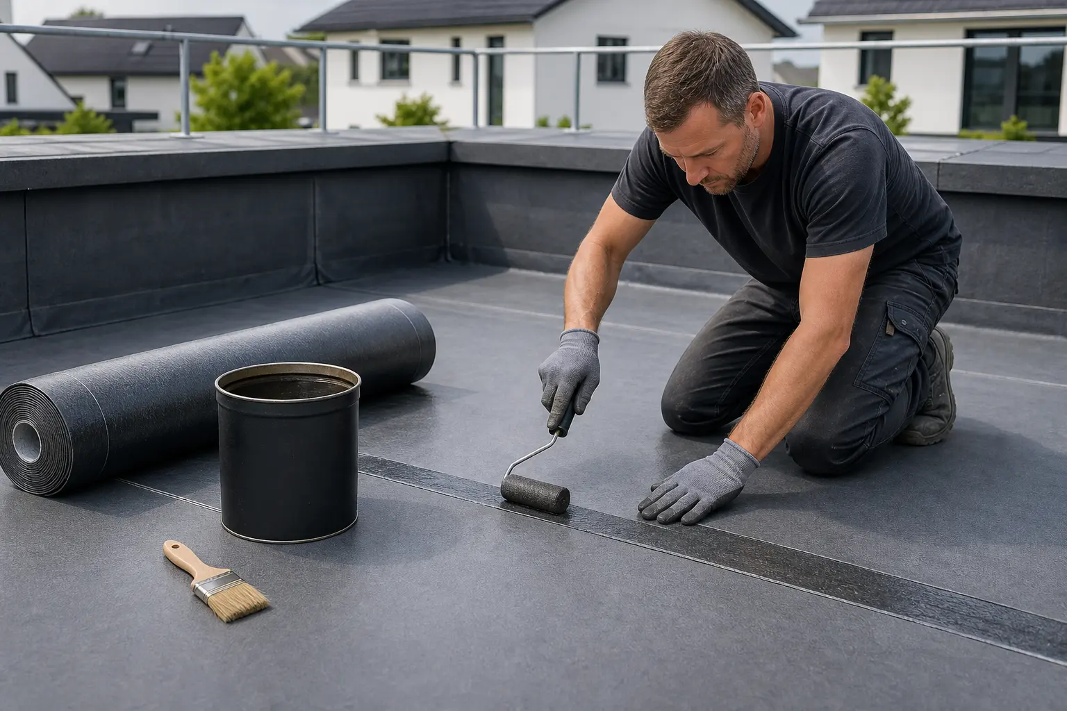 Flachdachsanierung Detailarbeit