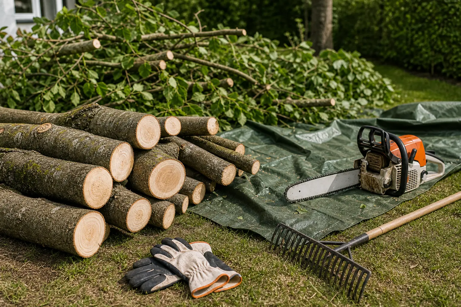Holzfällerarbeiten Detailarbeit