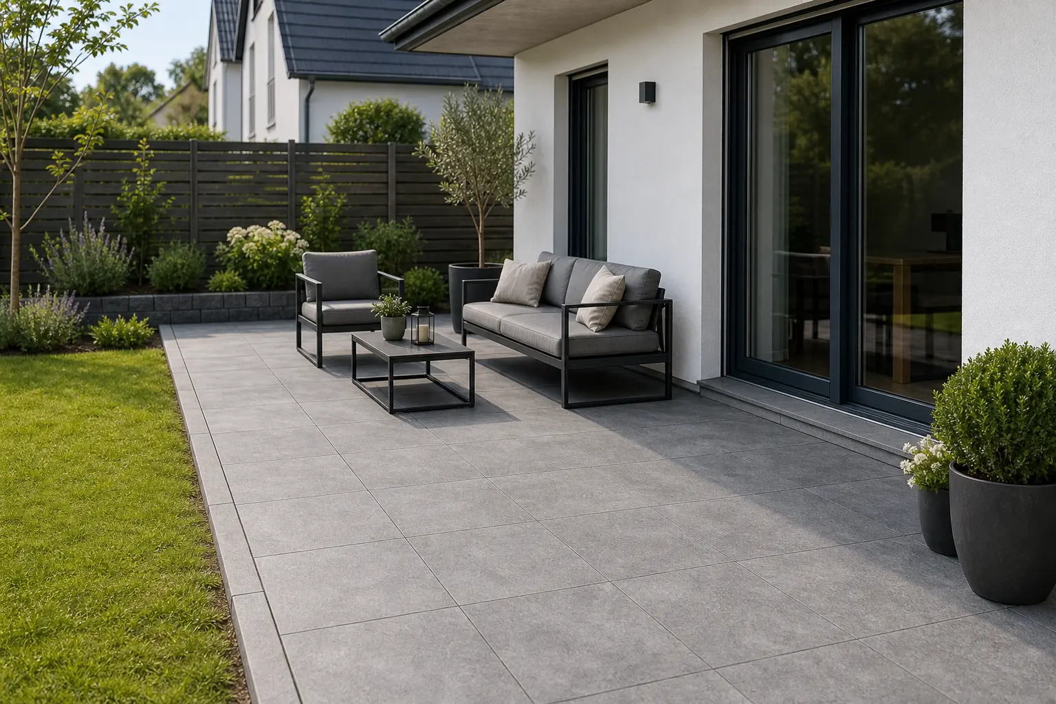 Fertige Terrasse ruhig und nutzbar gestalten