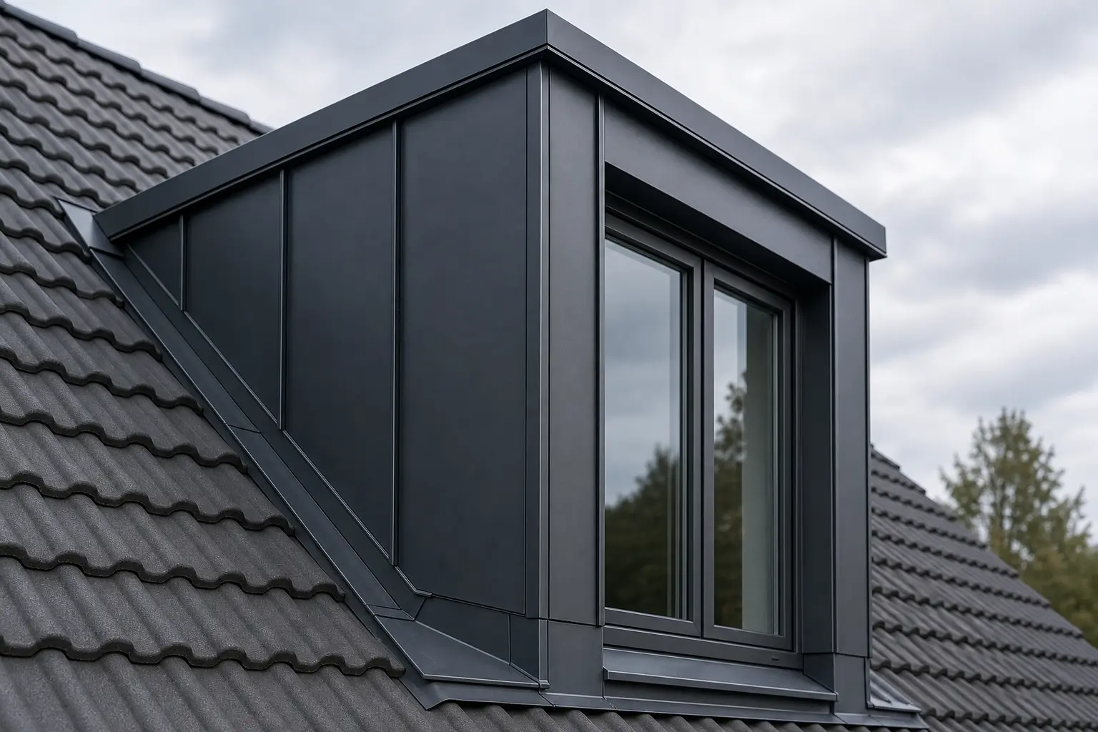 Blechdetails einer Gaubenverkleidung