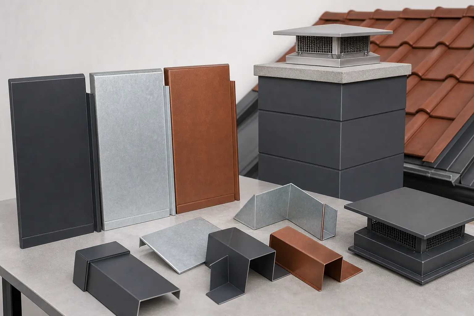 Materialien fuer Kaminverkleidungen abstimmen