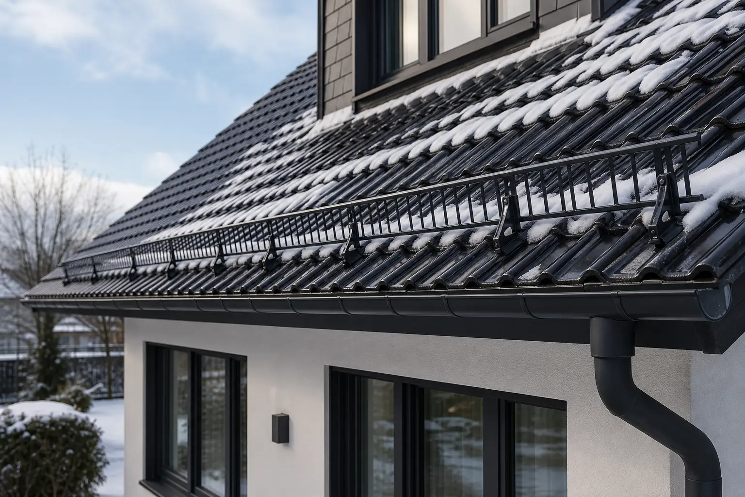 Dachfläche für Schneefanggitter prüfen